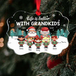 Life Is Better With Grandkids, Gift For Family, Personalized Acrylic Ornament, Grandkids Ornament, Christmas Gift 04NAHN080923 - Ornament - GoDuckee