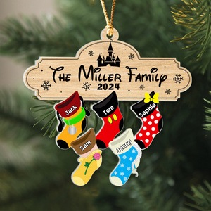 Christmas Family Socks Ornament - Personalized Cartoon Ornament - Ornament - GoDuckee