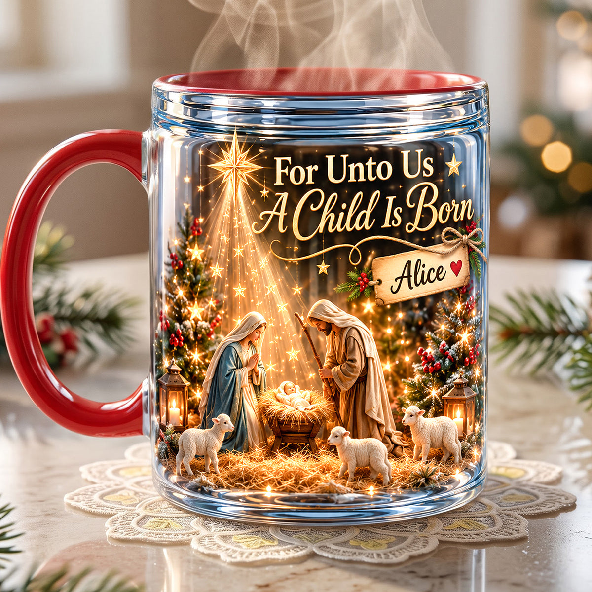 Holy Night Christmas Coffee Mug - Personalized Gifts For Christian 01huta221026 - Coffee Mug - GoDuckee
