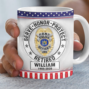 Custom Rank Badge Gifts For Police Mug 04qhqn020824 - Coffee Mug - GoDuckee