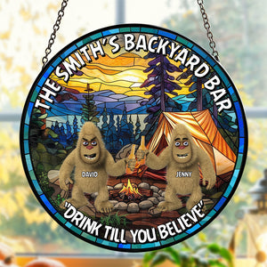 Personalized Gifts For Bigfoot Seeker Stained Glass Suncatcher Ornament 01qhtn160924 Backyard Bar Drink Till You Believe - Ornament - GoDuckee