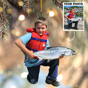 Custom Photo Gifts For Fishing Lover, Upload Fishing Photo Christmas Ornament 38pgxx290824 - Ornament - GoDuckee