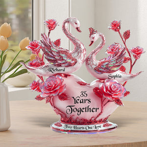 Swan Couple Plaque - Personalized Gifts For Couple 04tgqn300525 - Shaped Plaques - GoDuckee