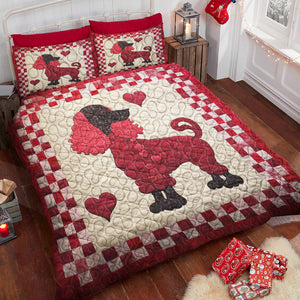 Poodles Dog Christmas Quilt Bed Set Gifts For Dog Lovers 02HUDT061124 - Blanket - GoDuckee