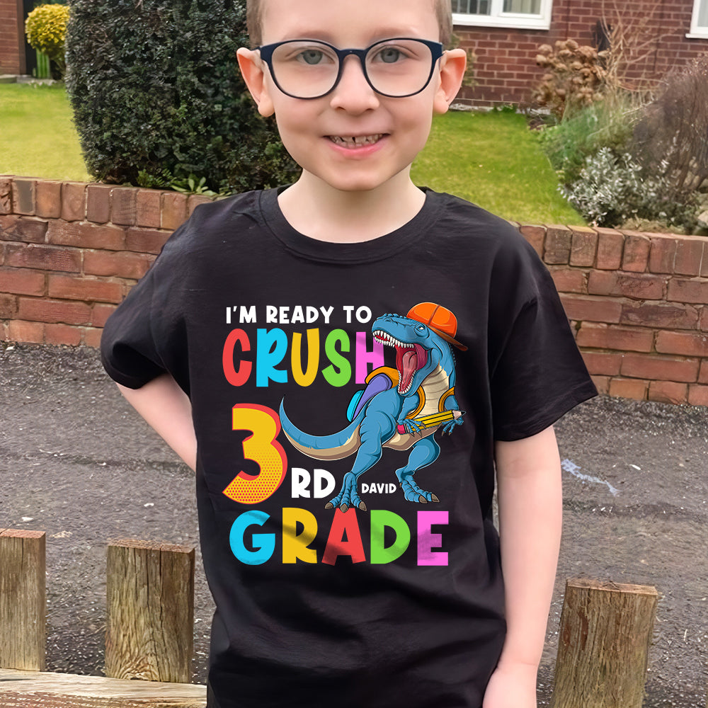 I'm Ready Crush 3RD Grade-Personalized Youth Shirt- Gift For Kid- Dinosaur Youth Shirt - Shirts - GoDuckee