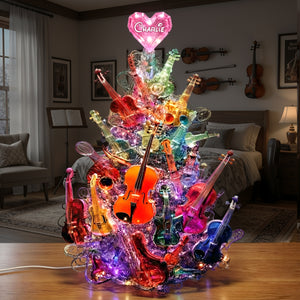 Sparkle Violin Pile Light Box - Personalized Gifts For Violinist & Violin Lovers 07QHLU281125 - Light Box - GoDuckee
