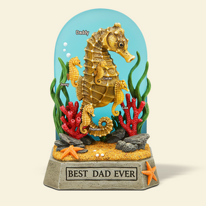 Seahorse Dad Plaque - Personalized Gifts For Dad 02qhpu100525 - Shaped Plaques - GoDuckee