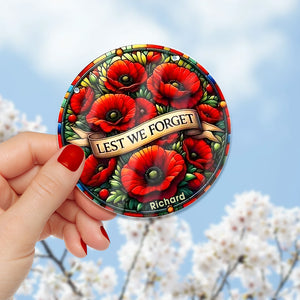 Personalized Poppy Flower Suncatcher Ornament 44acqn240824 Lest We Forget - Ornament - GoDuckee