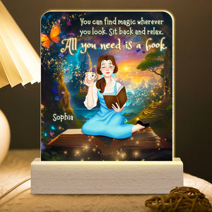 All You Need Is A Book, Personalized Led Light, Best Gifts For Book Lover - Led Night Light - GoDuckee