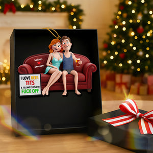 Naughty Couple Christmas Ornament - Personalized Gifts For Couple 10kiqn151125 - Ornament - GoDuckee