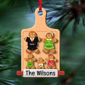Gift For Family, Personalized Ornament, Gingerbread Wood Shape Cut Ornament, Christmas Gift - Ornament - GoDuckee