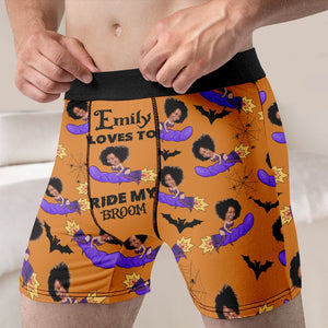 Custom Photo Gifts For Halloween Men's Boxers Loves To Ride My Broom 01xqdc050824 - Boxer Briefs - GoDuckee