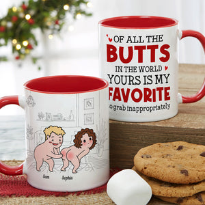 Of All The Butts Yours Is My Favorite-Personalized Coffee Mug- Gift For Couple- Funny Couple Coffee Mug - Coffee Mug - GoDuckee