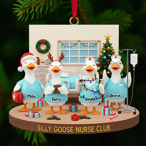 Nurse Goose Coworkers Ornament - Personalized Gifts For Coworkers Christmas Ornament 05NADT071125 - Ornament - GoDuckee