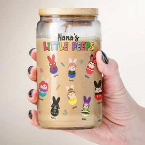 Personalized Gifts For Easter Glass Can Nana's Little Peeps 01NAHN220224 - Drinkware - GoDuckee