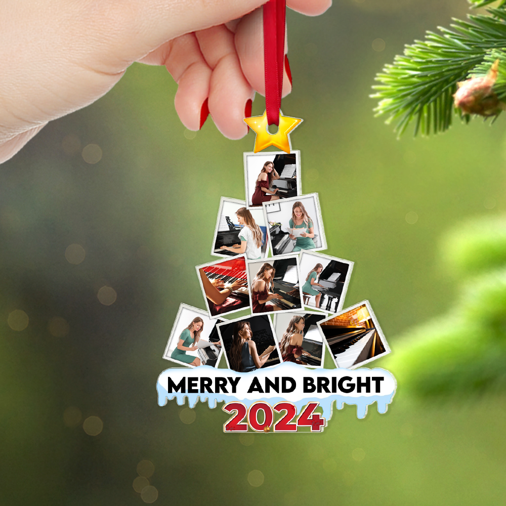 Piano Custom Photo Acrylic Christmas Ornament 02HUPU270924 - Ornament - GoDuckee