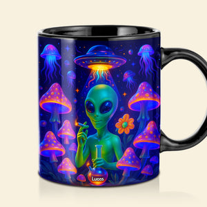 Smoking Alien Mug - Personalized Gifts For Weed Lovers 01totn100625 - Coffee Mug - GoDuckee