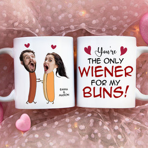 Custom Photo Gifts For Couple Coffee Mug You're The Only Wiener For My Buns - Coffee Mugs - GoDuckee