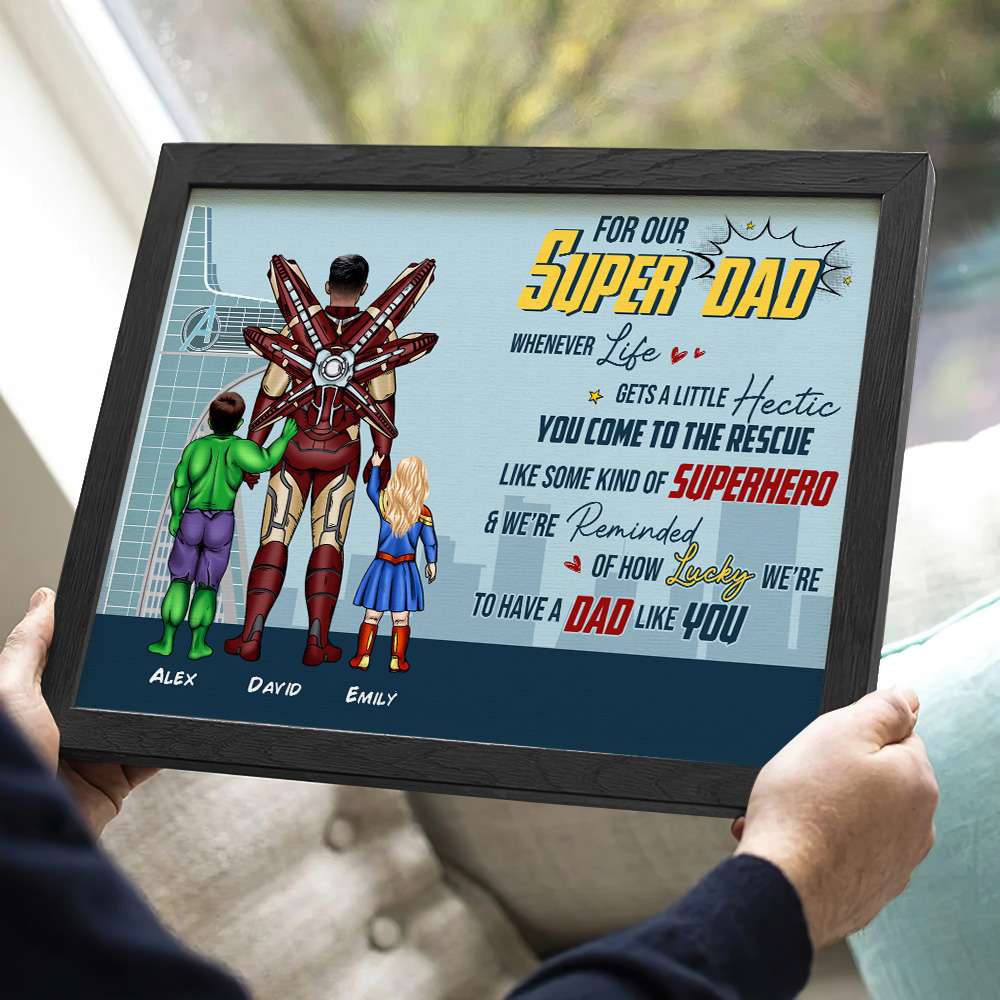 Gift For Dad, Personalized Poster, Dad And Kids Poster, Father's Day Gift 03HUHN190523TM - Poster & Canvas - GoDuckee