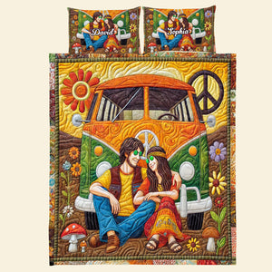 Personalized Gifts For Hippie Couple Quilt Bedding Set Special Line 04tgtn100125 - Blanket - GoDuckee