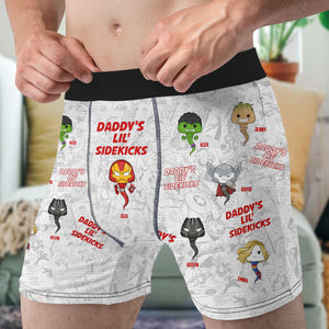 Personalized Gifts For Dad Men's Boxers Daddy's Lil' Sidekicks 01TOHN050224HA - Boxers & Briefs - GoDuckee