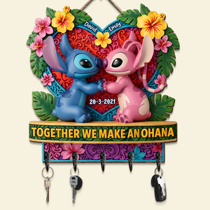 Couple Together Wood Key Hanger 03qhpu220525 - Personalized Gifts For Couple - Wood Sign - GoDuckee