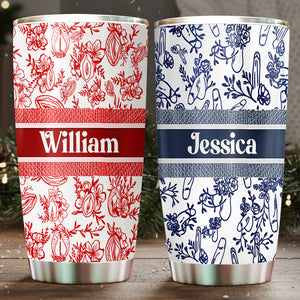 Playful Pattern Tumbler - Personalized Gifts For Couples 02LALU281025 - Tumbler Cup - GoDuckee