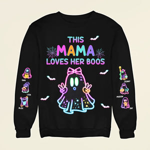 Personalized Gifts For Mama Sweatshirt Boo Neon Halloween 04XQMH210824 - AOP Products - GoDuckee