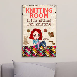 Personalized Gifts For Knitting Lovers Metal Sign Women Knitting Room 02xqdc020824hh - Metal Signs - GoDuckee