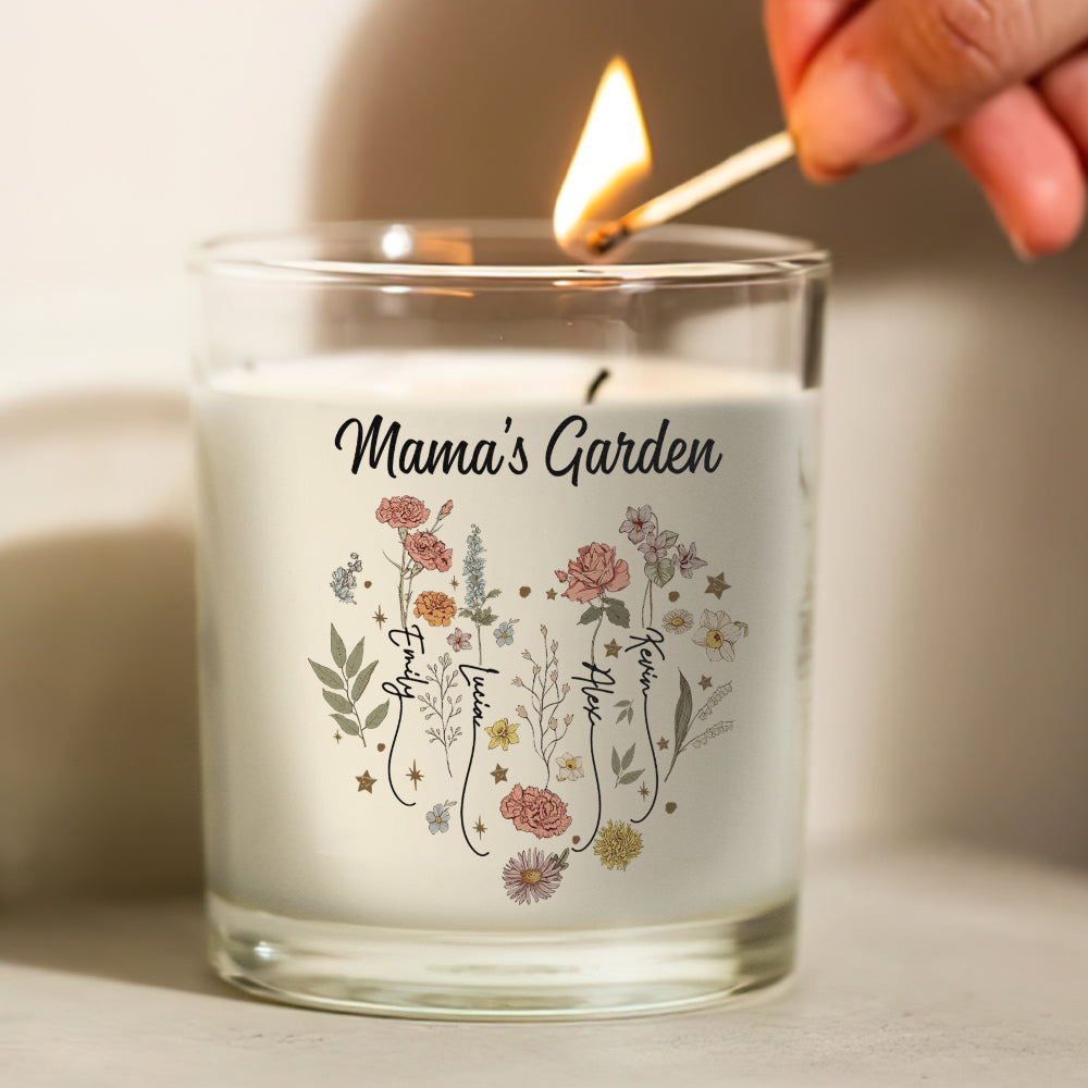 Personalized Gifts For Mom Scented Candle Mama's Garden - Scented Candle - GoDuckee