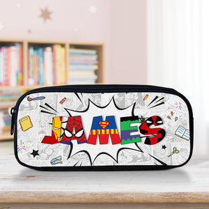 Personalized Gifts For Kid, Superhero Letters Pencil Case 02topu100724 - Pencil Case - GoDuckee