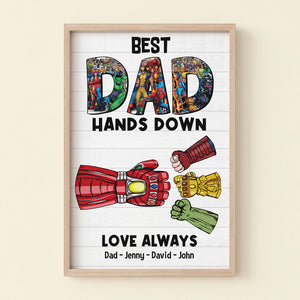 Best Dad Hands Down Personalized Canvas Print TT-01HUTN190523HA - Poster & Canvas - GoDuckee