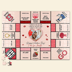 Never Gonna Let You Go, Personalized Jigsaw Puzzle, Valentine's Day Gift - Wood Sign - GoDuckee