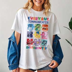 Autism Awareness Shirt Everyone Communicates Differently 02hupu240225 - Shirts - GoDuckee