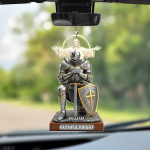 Christian Faithful Knight Car Ornament – Personalized Christmas Gifts for Christian 05huqn290725 - Ornament - GoDuckee