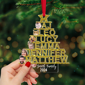 Custom Photo Gifts For Family Names Christmas Tree Ornament 03qhtn081024 - Ornament - GoDuckee