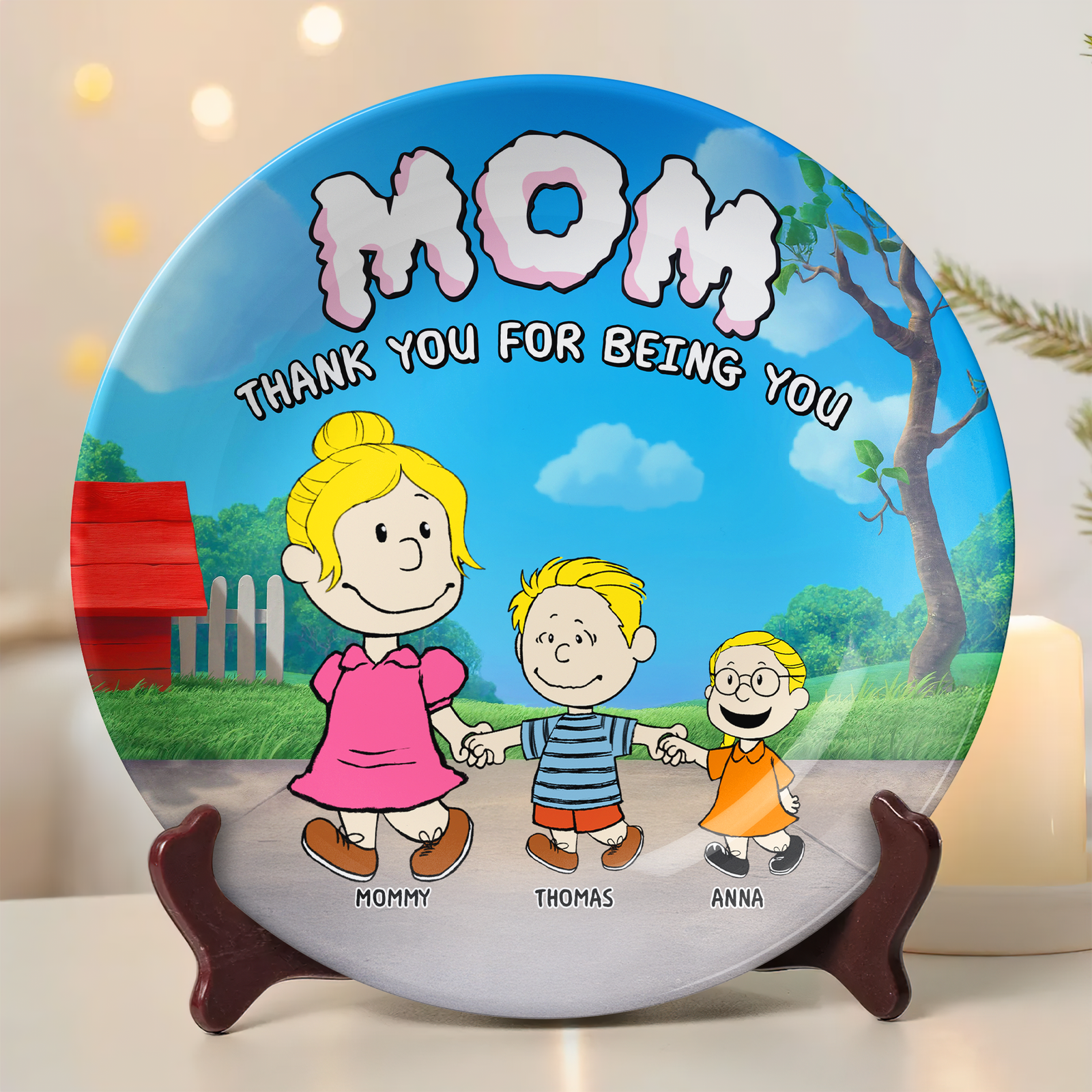 Personalized Gifts For Mom Ceramic Round Plate 08napu030425 - Ceramic Round Plate - GoDuckee