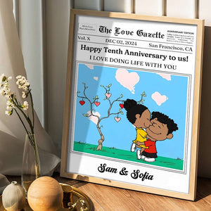 Personalized Gifts For Couples Canvas Happy Anniversary Newspaper 01TGMH191224HG - Poster & Canvas - GoDuckee