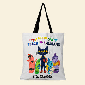 Cat Teacher Tote Bag Personalized Gifts For Teacher 03PGDT010725 - Tote Bags - GoDuckee