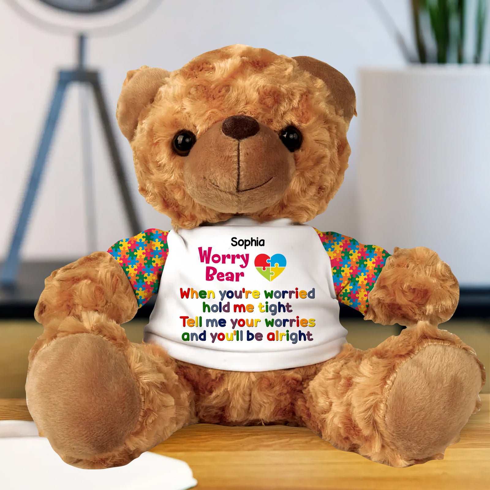 Personalized Gift For Autistic Bear With Shirt 03HULU260225 - Bear - GoDuckee