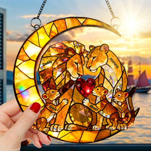 Lion Family Suncatcher Ornament - Personalized Gifts For Family 02kiqn070326 - Ornament - GoDuckee