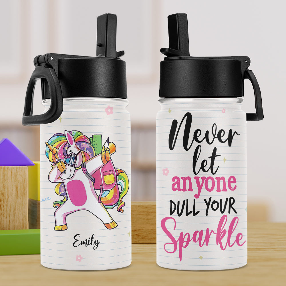 Always Be A Unicorn - Personalized Kids Water Bottle With Straw