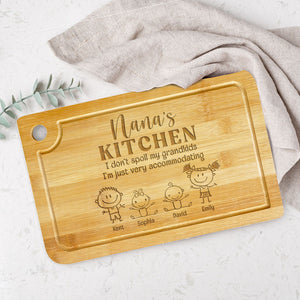 Nana's Kitchen I Don't Spoil My Grandkids I'm Just Very Accommodating-Personalized Engraved Cutting Board -Gift For Grandma- Grandma Cutting Board - Home Decor - GoDuckee