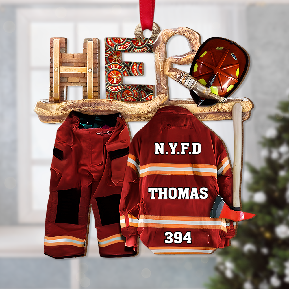 Personalized Gifts For Firefighter Christmas Ornament Firefighter Uniform 02ohpu121024 - Ornament - GoDuckee