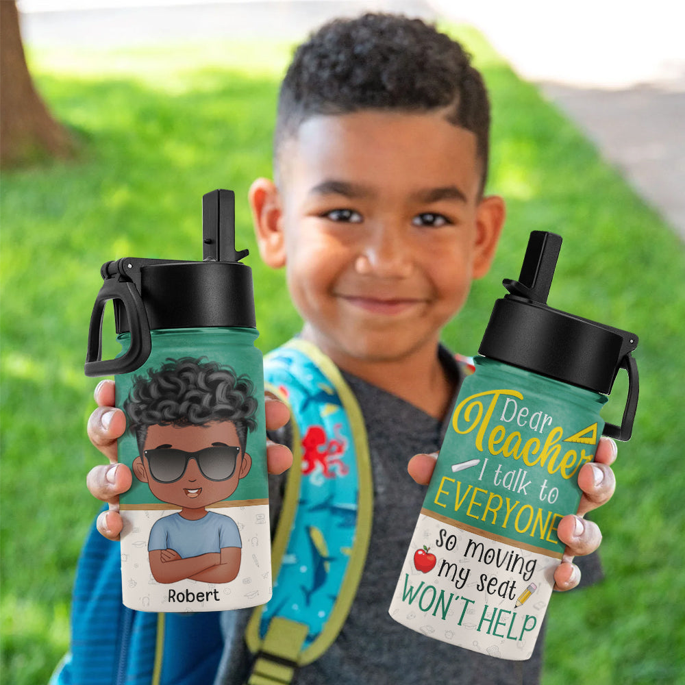 Dear Teacher I Talk to Everyone, Personalized Kid Tumbler, Funny Kids, Gifts For Kids - Kid Tumbler - GoDuckee