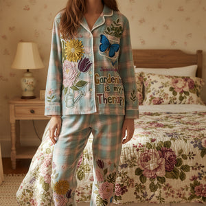 Floral Garden Therapy Pajama Set - Personalized Gift For Gardeners 06PALU251125 - Pajama Set - GoDuckee