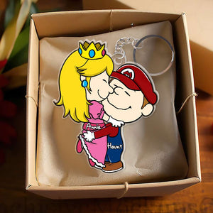 Personalized Gifts For Game Couple Keychain, Hugging In Love 03QHLU071224HG-Homacus