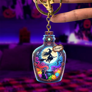 Mystical Witch Flying Keychain - Personalized Gifts For Witch Lovers 06pgqn160725 - Keychains - GoDuckee