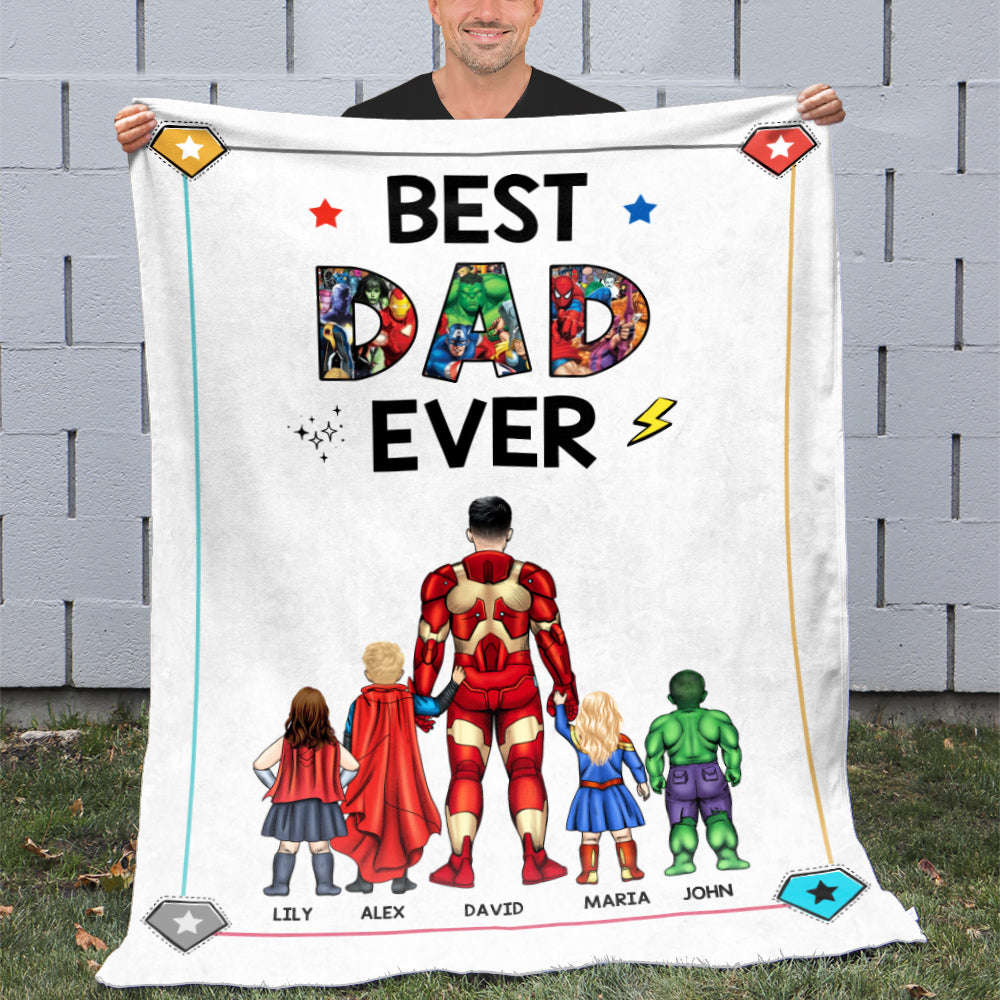 Best Dad Ever, Family Blanket, Personalized Blanket, Father's Day 04QHHN260423TM - Blanket - GoDuckee
