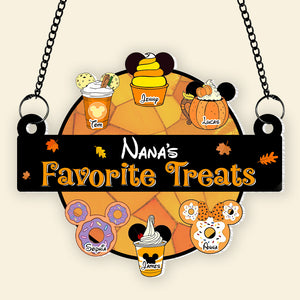 Personalized Halloween Gifts For Grandparents Suncatcher Ornament 02katn060824 Favorite Treats - Ornament - GoDuckee